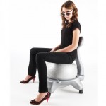 woman sitting on a yoga ball chair 2