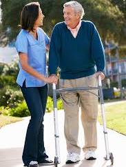 senior citizen and carer 