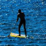 paddling on board