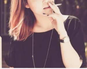 woman smoking